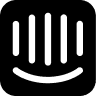 Intercom logo on black and white