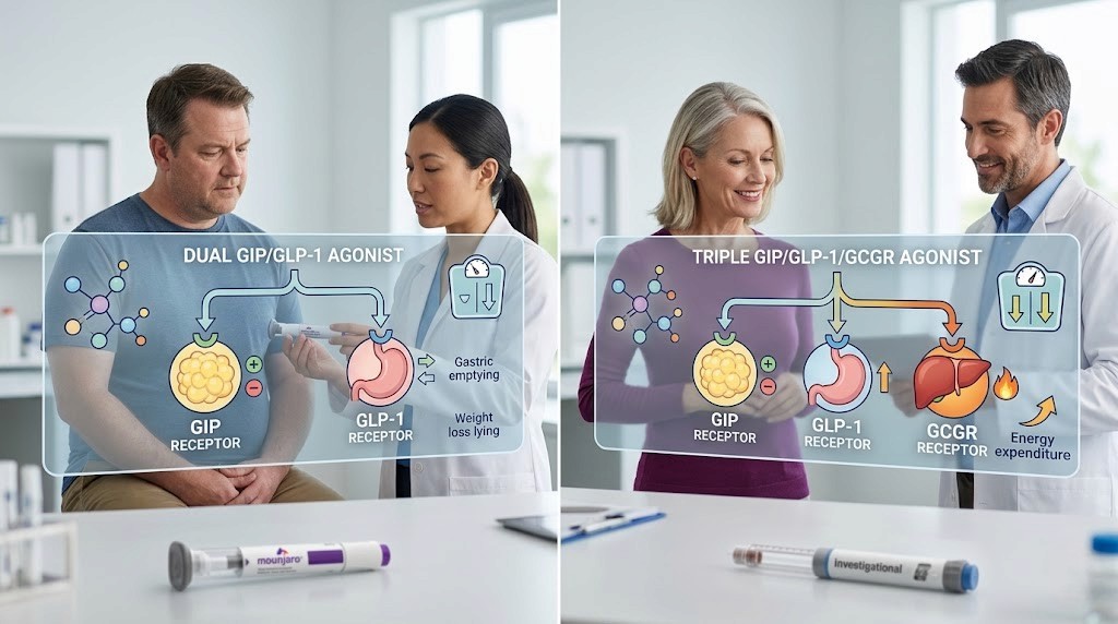 Difference between tirzepatide and retatrutide