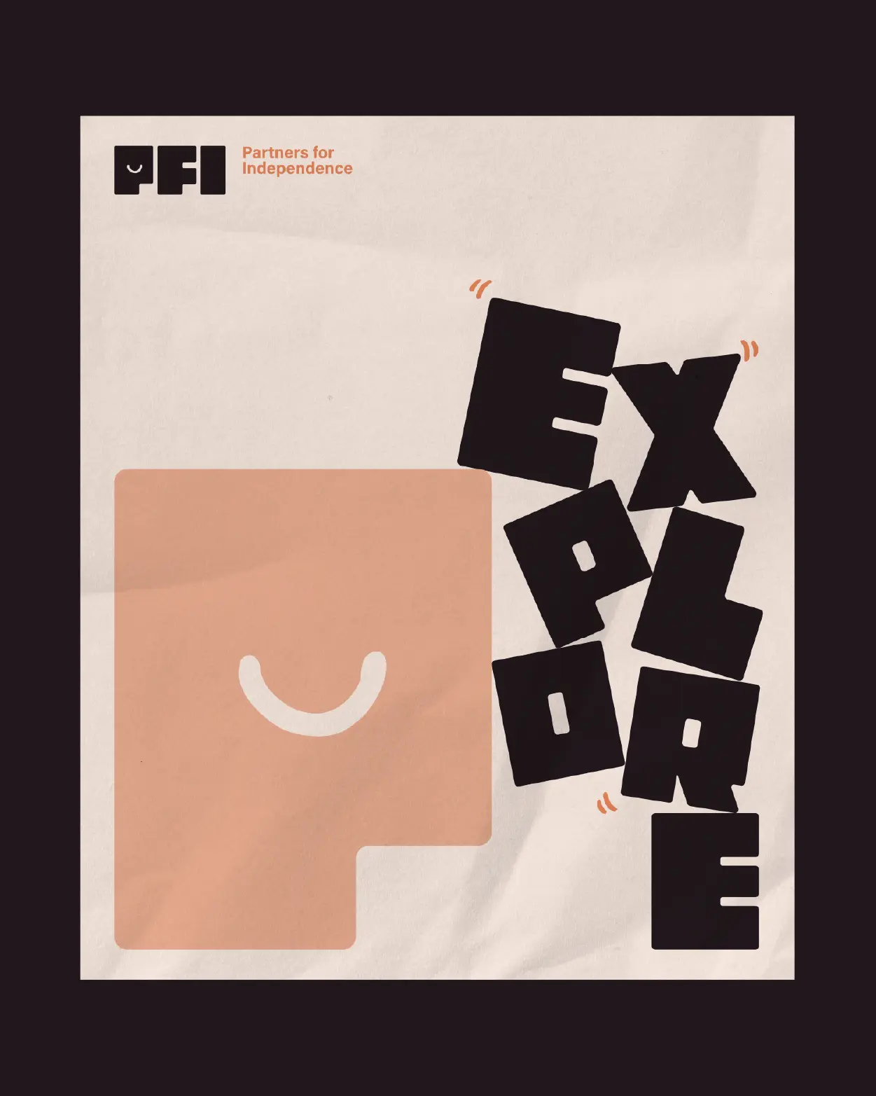 Partners for Independence typography poster mockup.