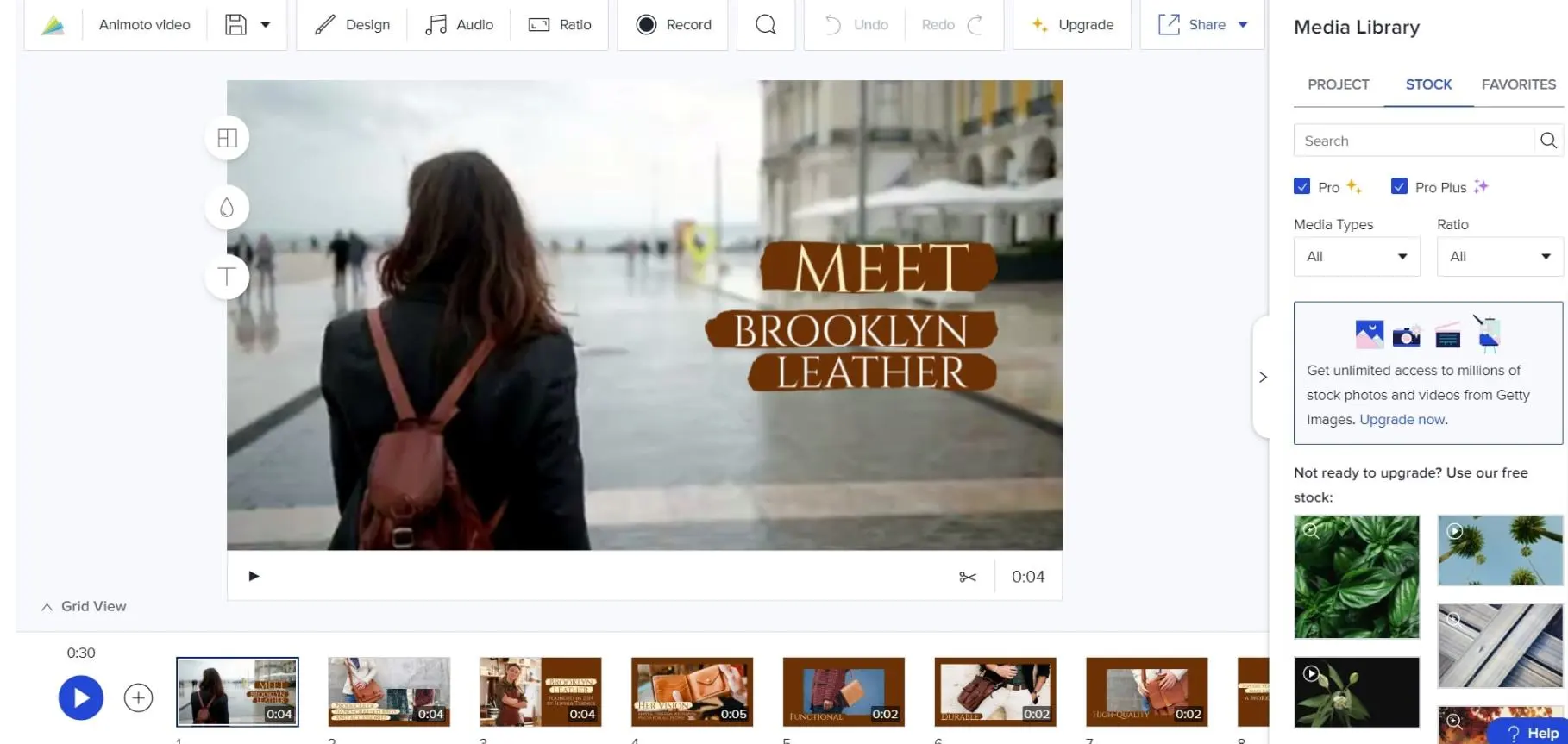 Screenshot of Animoto's homepage, featuring its video creation platform with various video templates, editing options, and a simple, user-friendly layout.