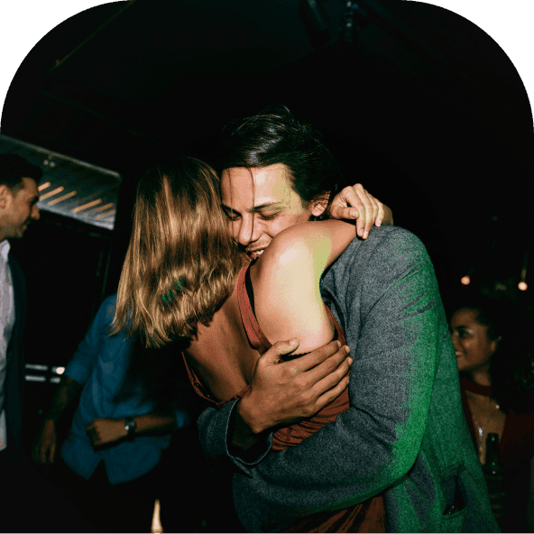Friends hugging and saving for the future