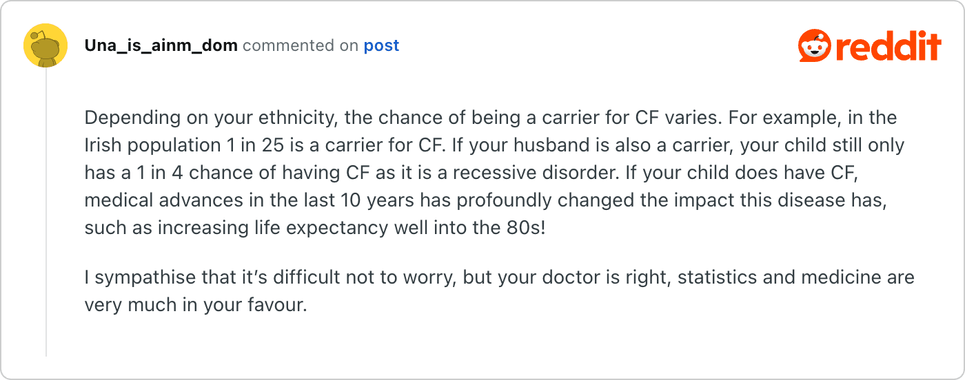 Post on Reddit