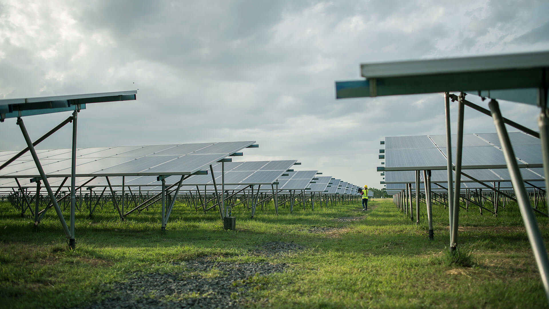 solar panel setup in the ground 
