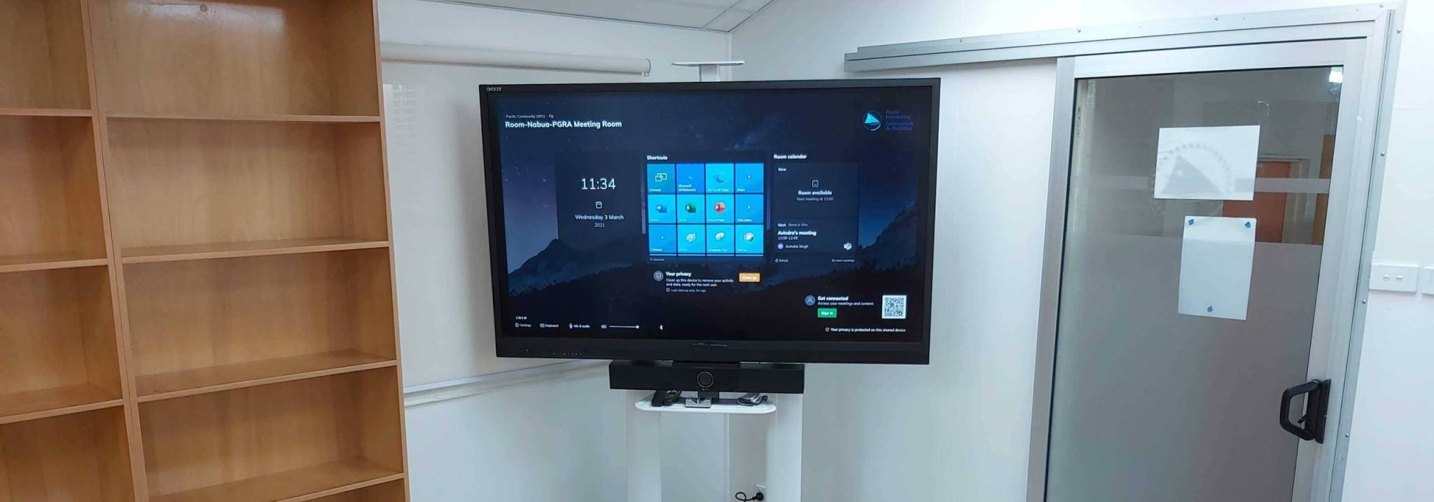 A modern energic team working productively in a well set up meeting room