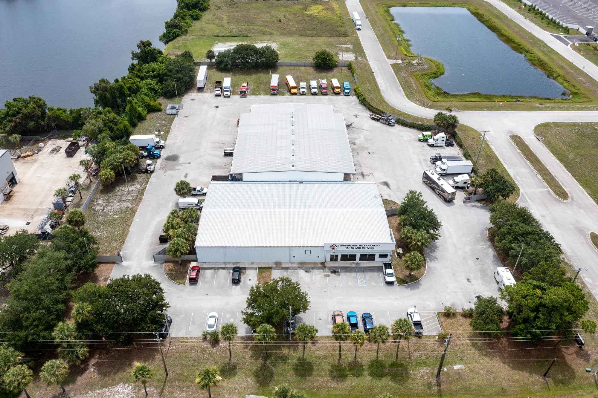 Aerial view of the industrial outdoor storage site at 1875 Robert J Conlan Boulevard NE, Palm Bay, FL