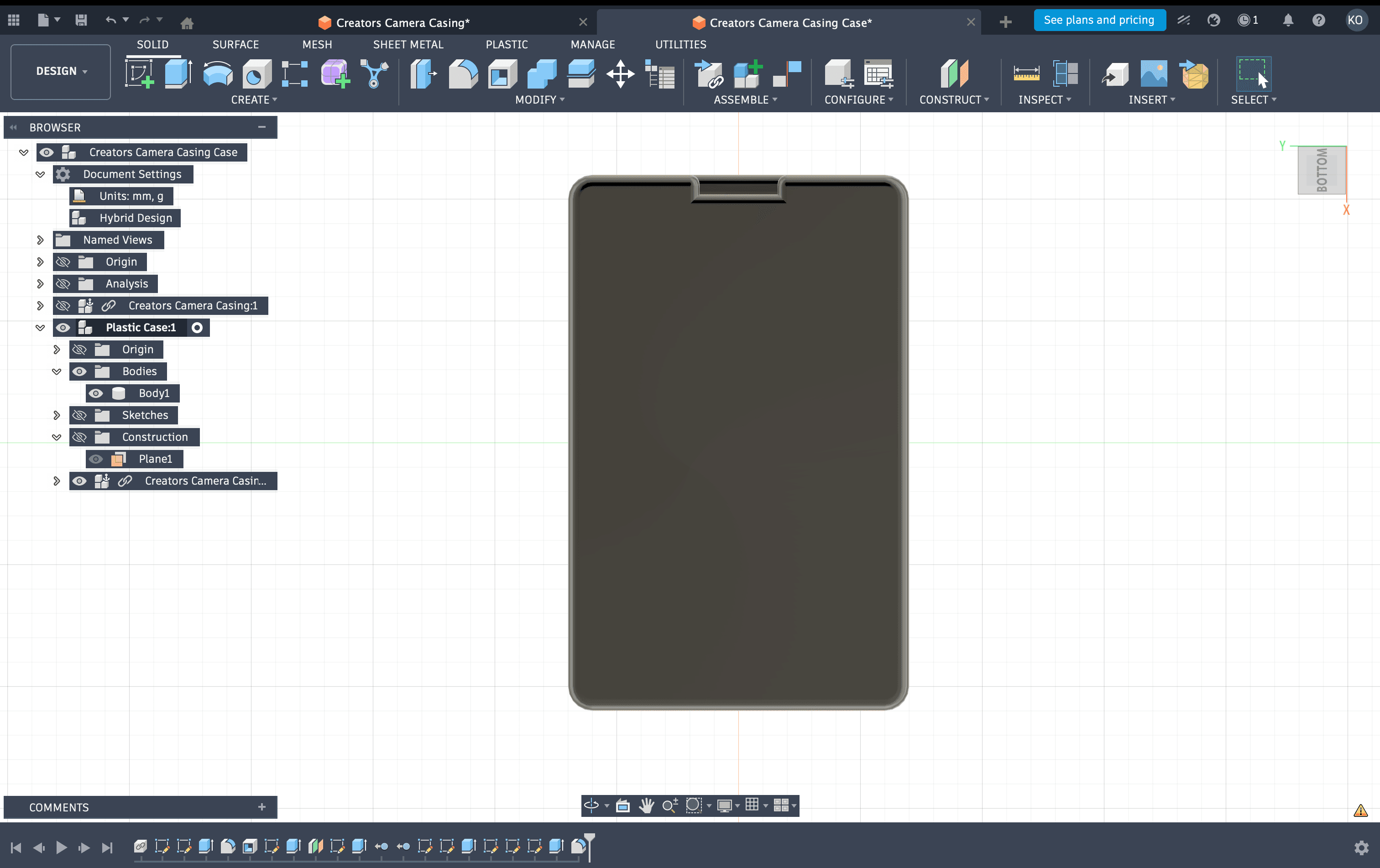Slot detail sketch — Ø6.5mm dimension on the case side