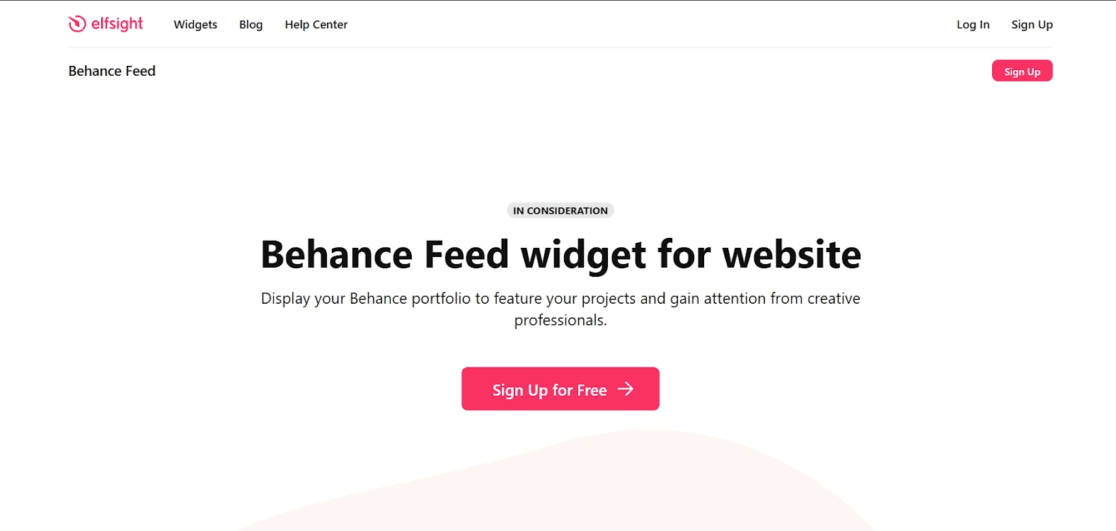 elfsight behance feed