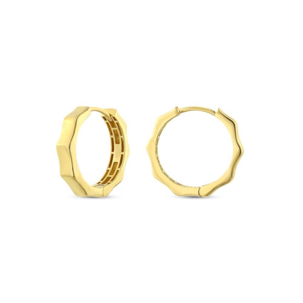 Assos 14 Ayar Altın Geometrik Tasarım Şık Halka Küpe