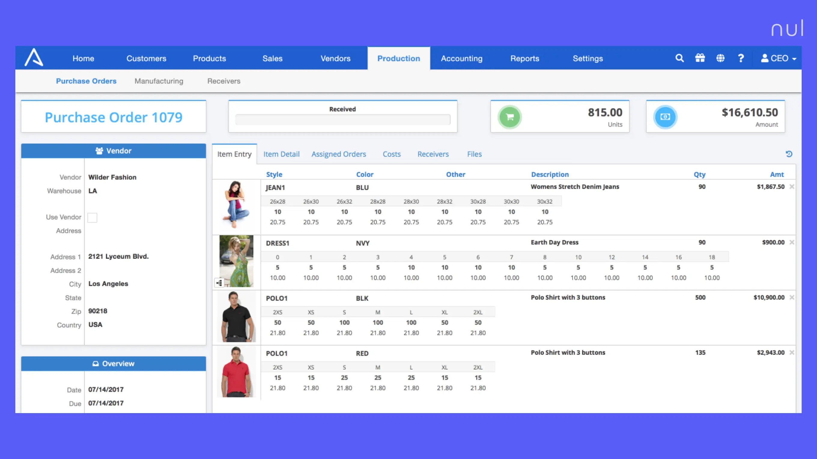 ApparelMagic is a cloud-based ERP for fashion brands.