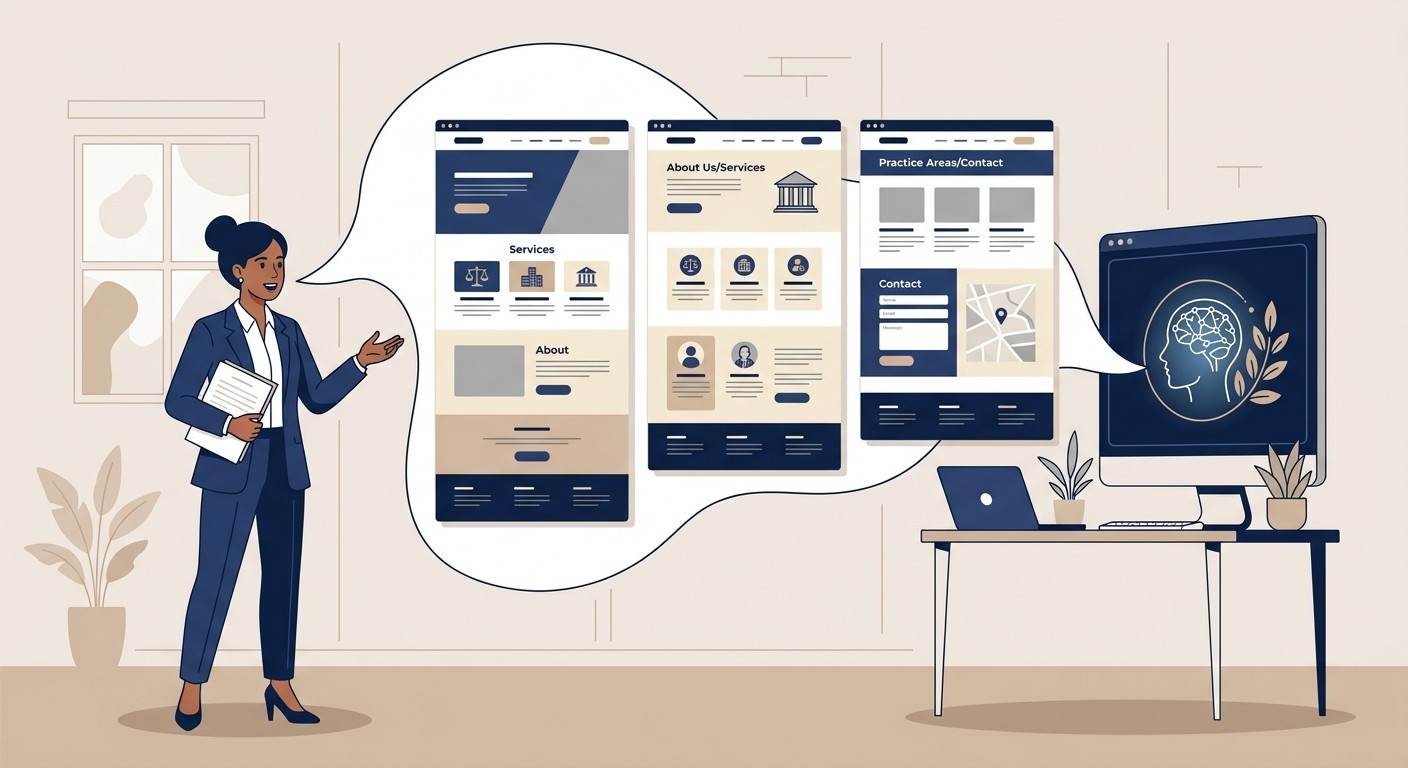 Attorney describing their law firm website to an AI website builder