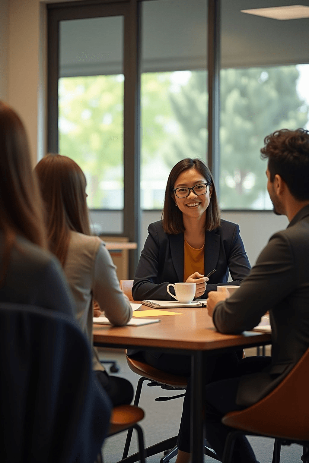 Close-up of a tree stump showing growth rings and a textured brown wood surface.