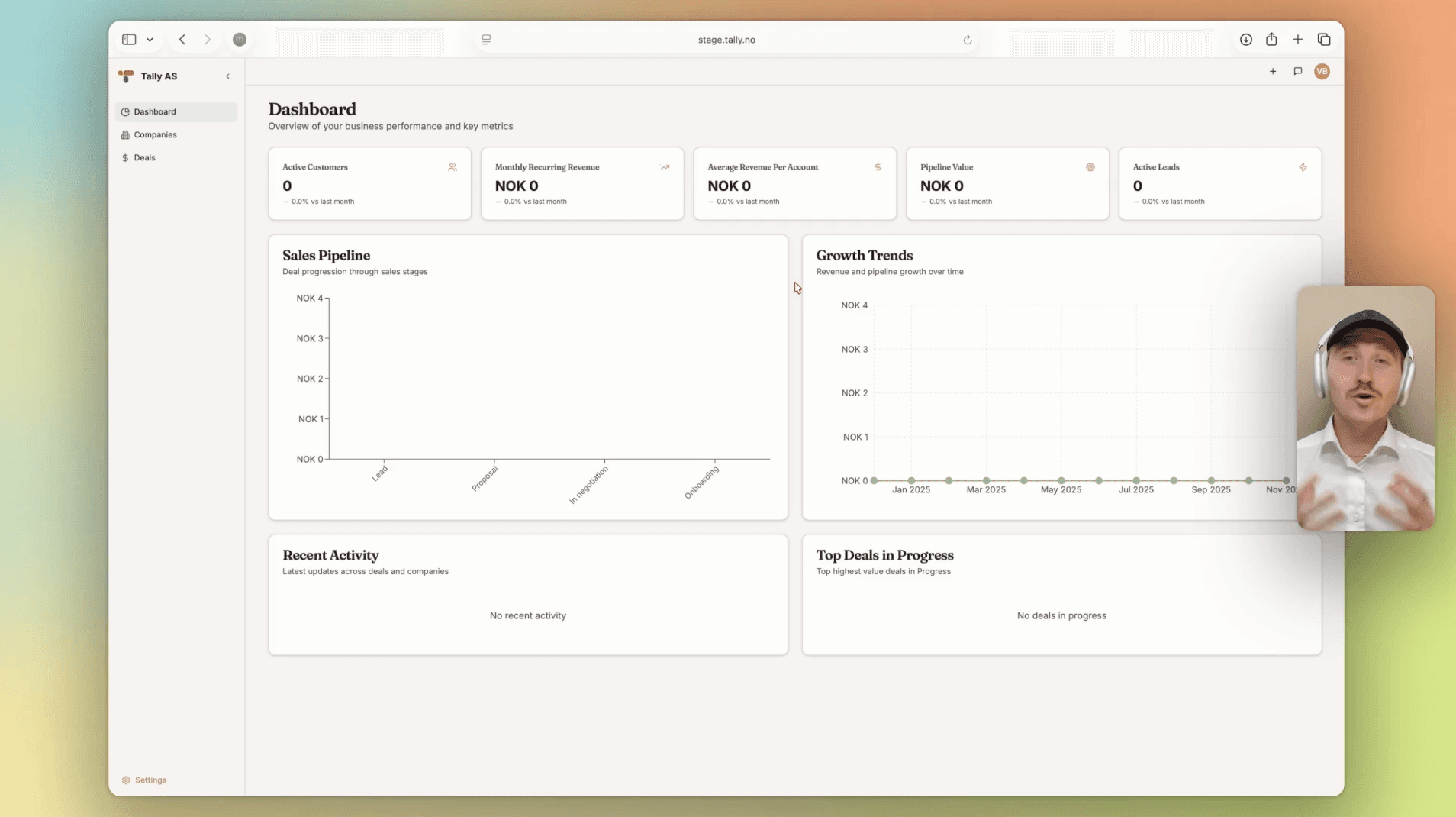 Dashboard & innstillinger
