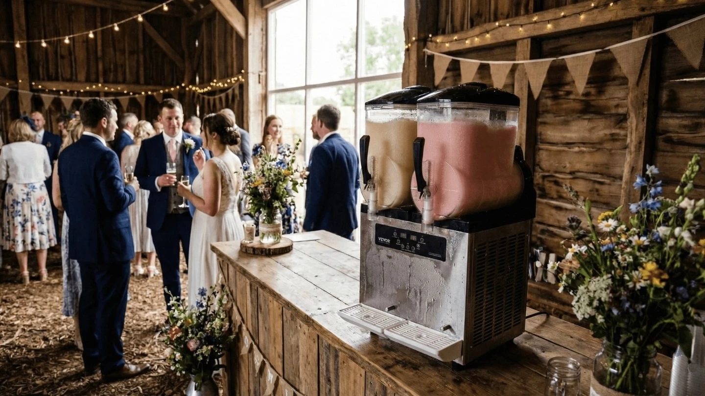 Slushie Maschine statt langweiligem Sektempfang. die perfekte Ergänzung aauf jeder Hochzeit