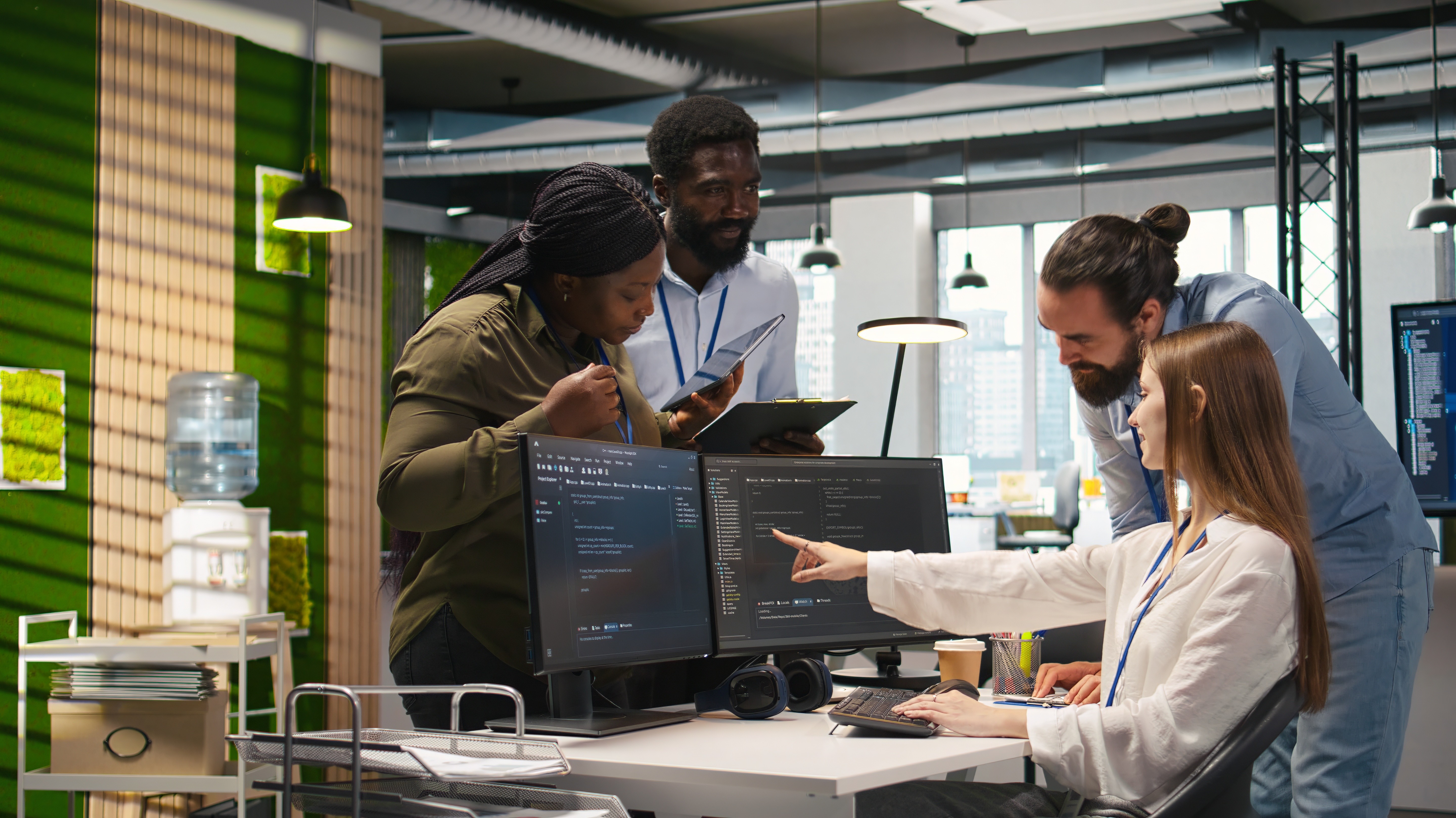 Office discussion scene