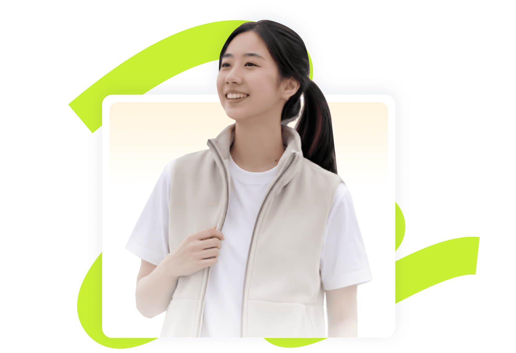 Hero image of Jodith Valerie wearing white outfit, senior product designer UI UX portfolio