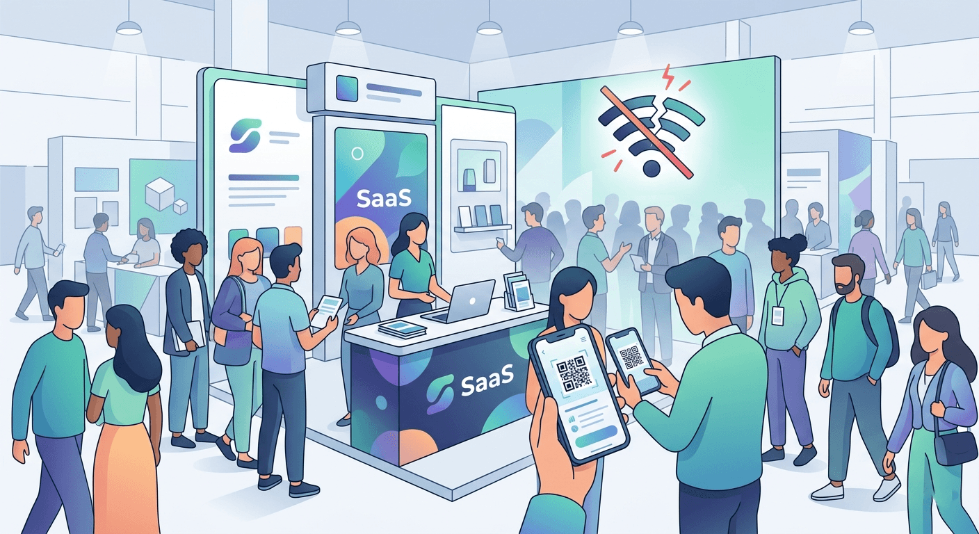 Capturing leads at a trade show without WiFi using Habsy Business Card Manager