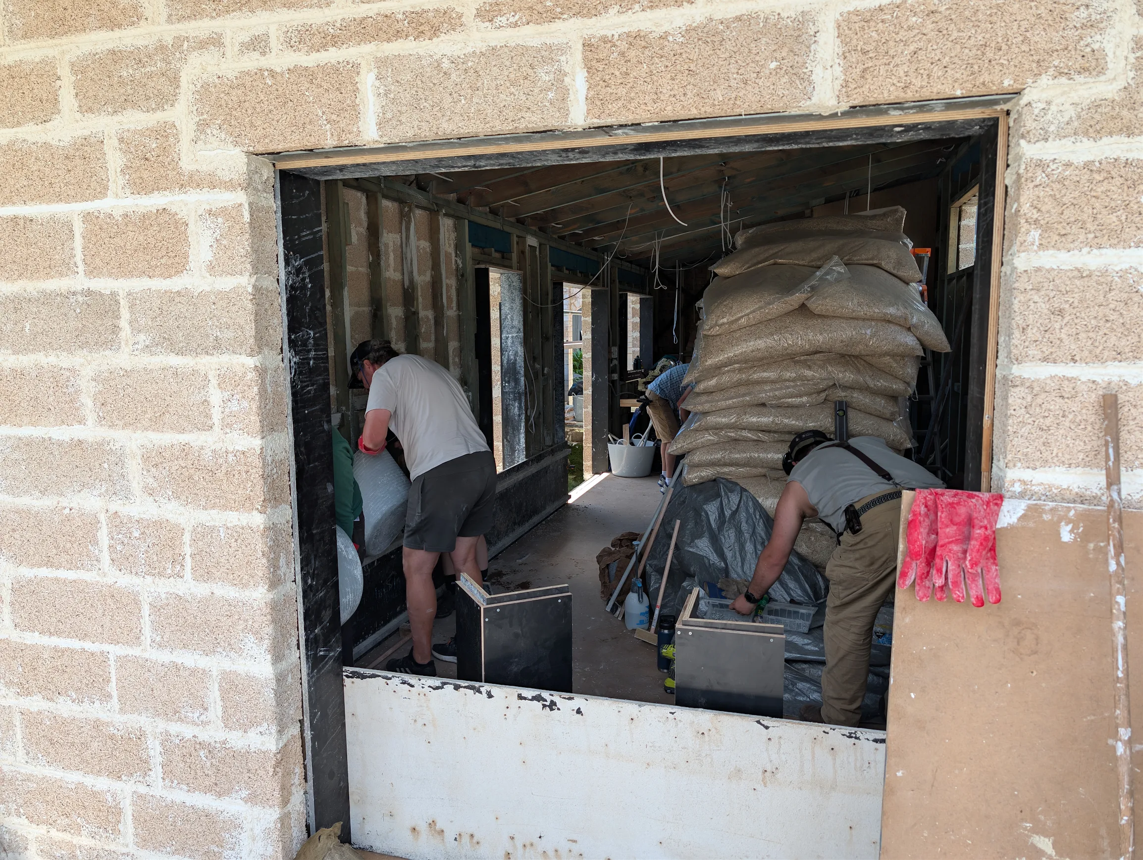 Hemp block wall built in NSW at the house of a Respirabuilt customer