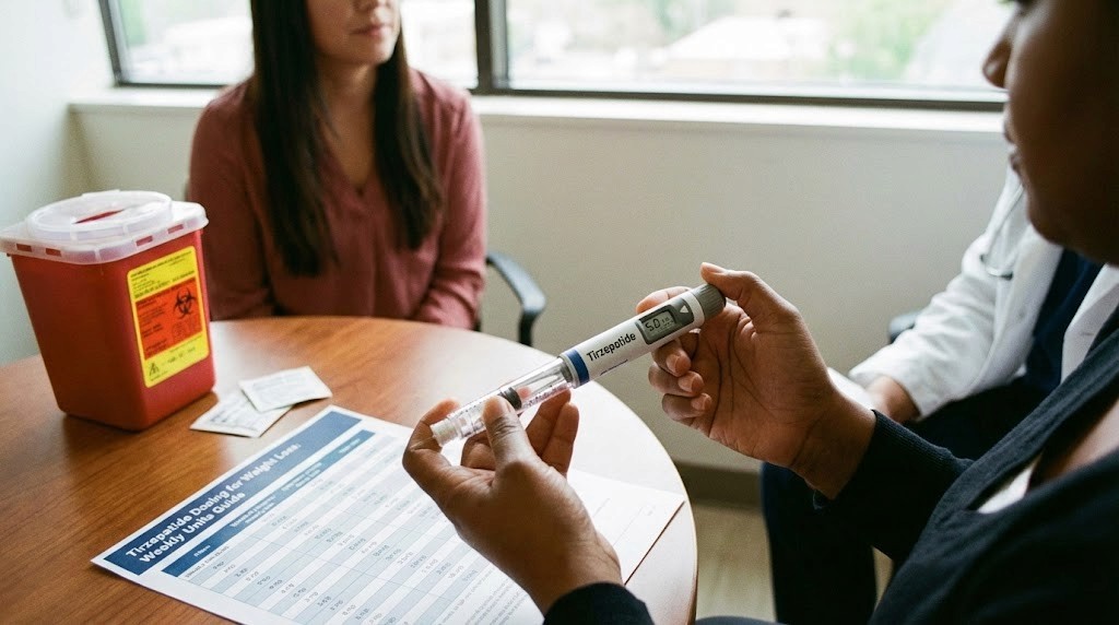 Tirzepatide dosing for weight loss in units