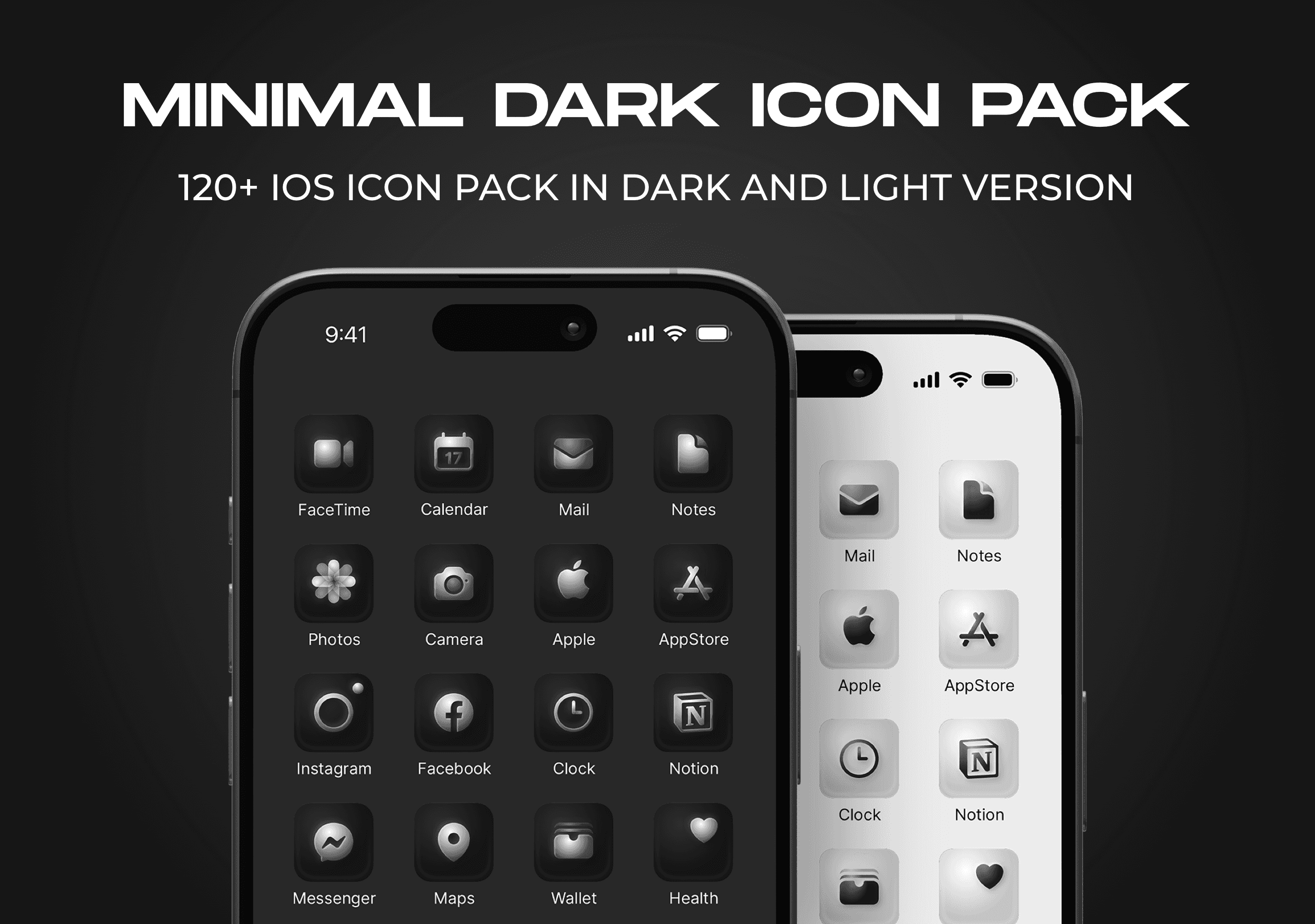 Minimal Dark Premium iOS App Icon Pack