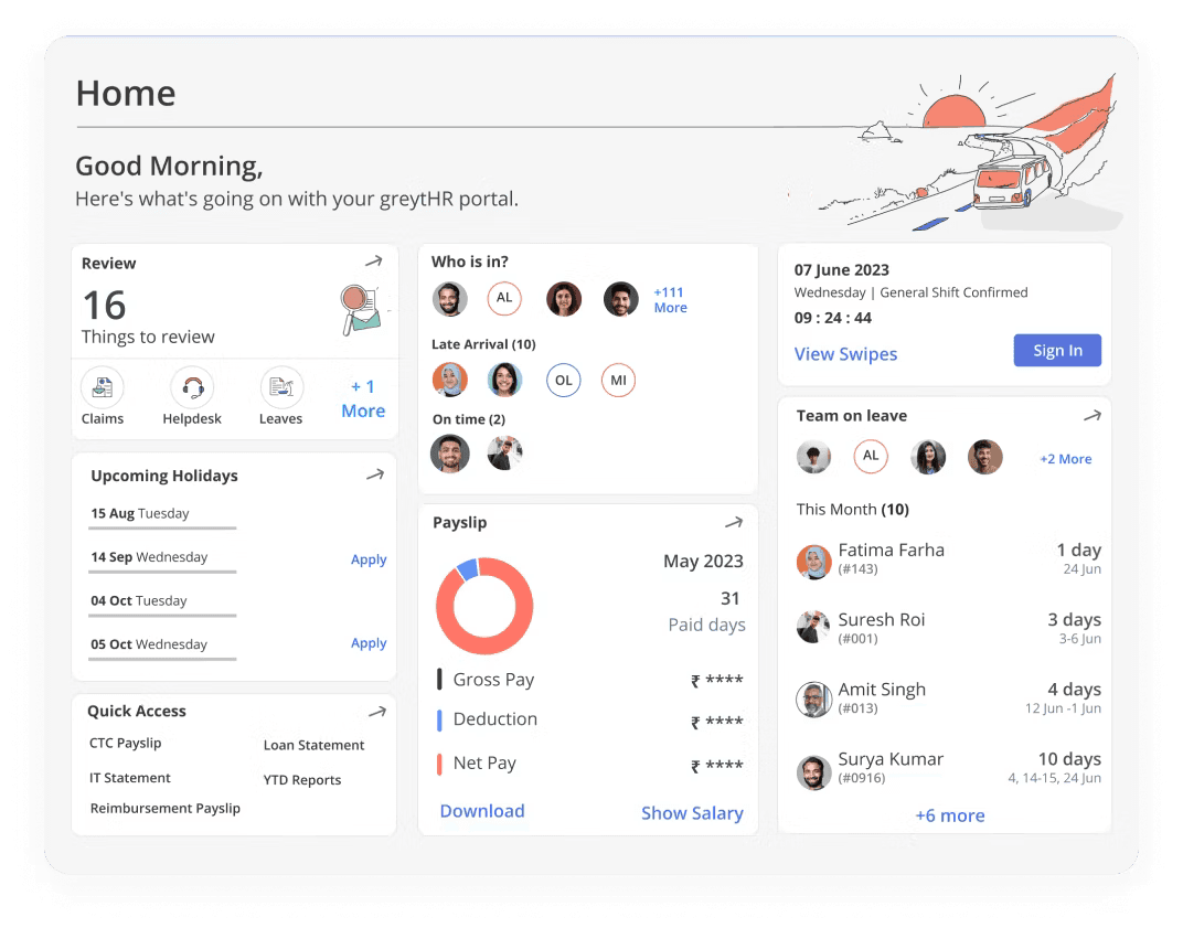 greythr hrms dashboard