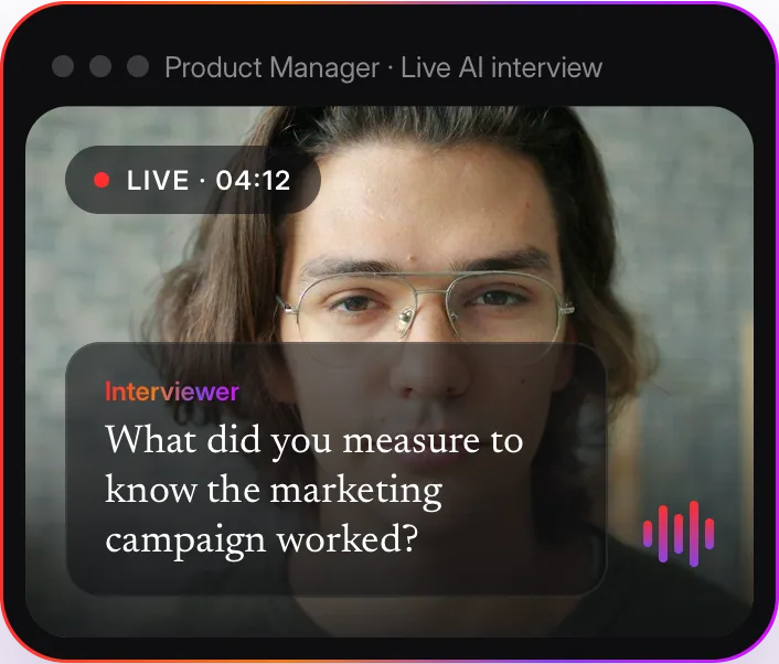 Live AI interview: Product Manager first round with interviewer notes