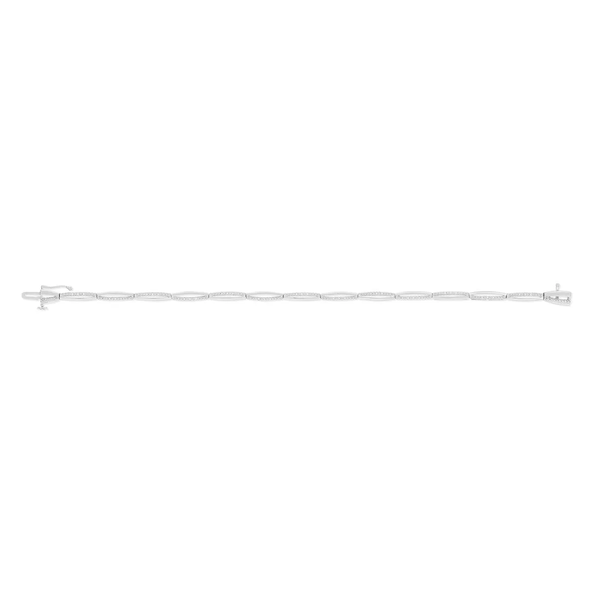 Bracelet en or blanc 375 serti de diamants