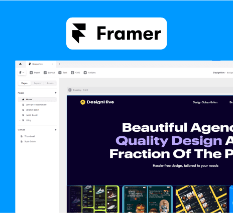 Designhive - design subscription - framer development