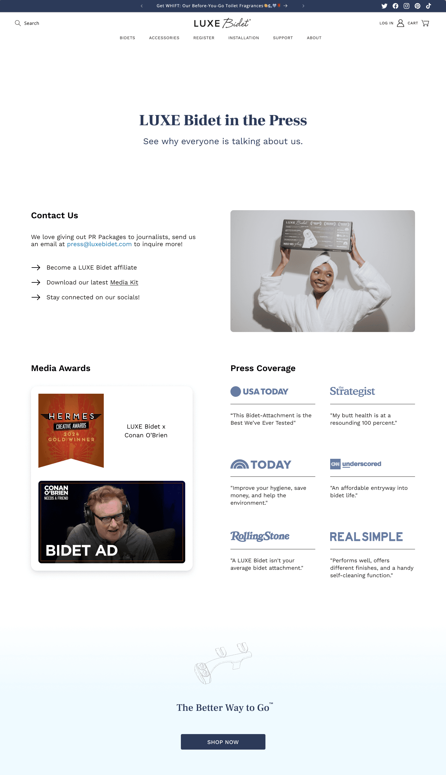 Redesigned LUXE press page