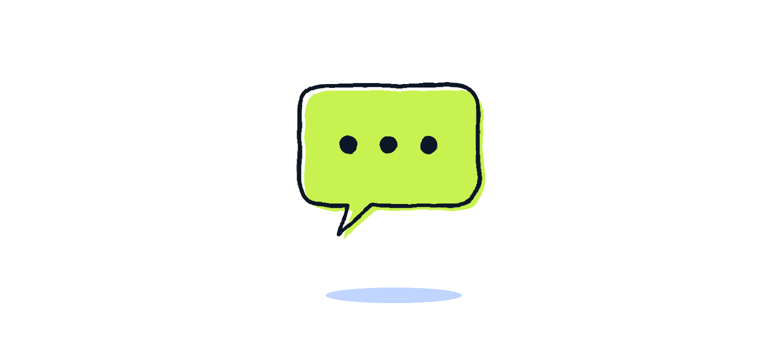 Drawing of a phone showing a short text from a business after a missed call