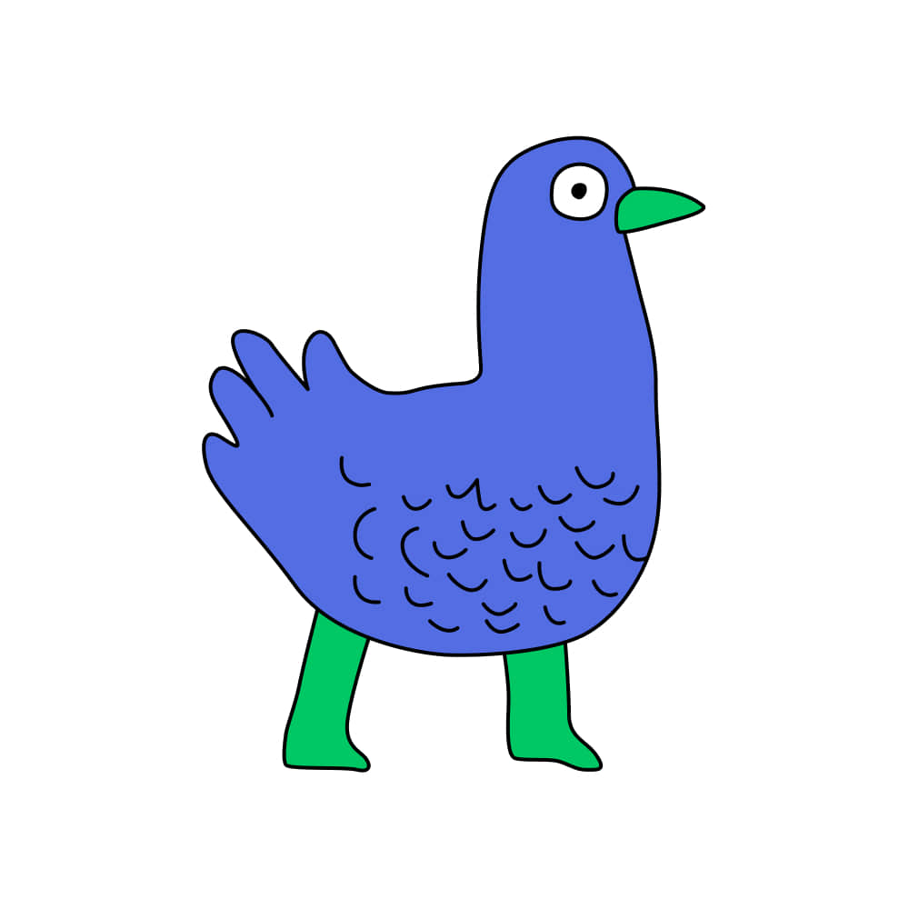 Whimsical Blue Chicken #0x2RQ