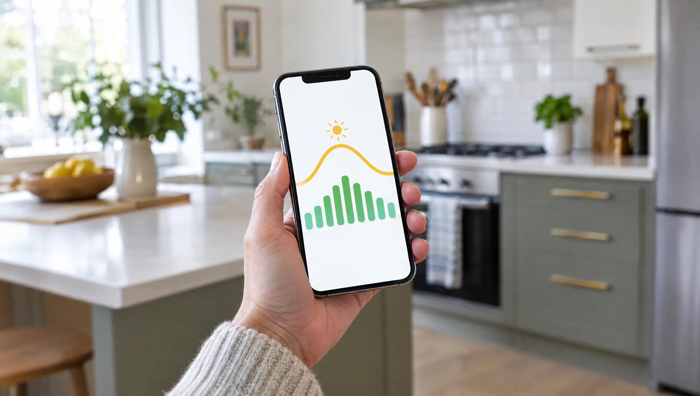 Checking solar generation in a phone app at home