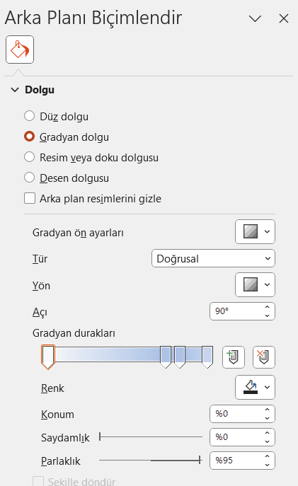 PowerPoint Gradyan ve Desen Arka Planları