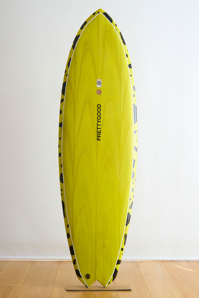 Arabella wooden surfboard deck