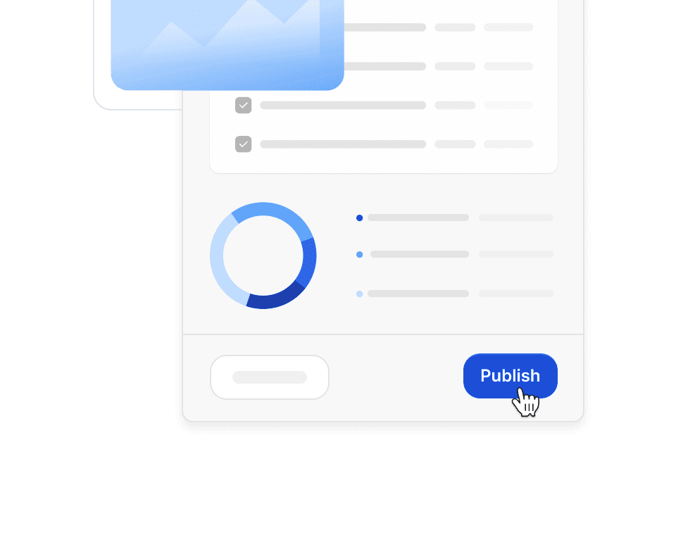 Document icon with a circular progress bar and button to publish an ESG report.