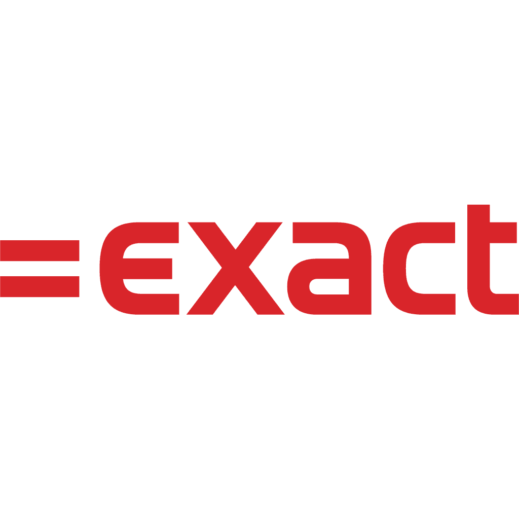 Text logo displaying the word "exact" in bold red letters with a stylized design.