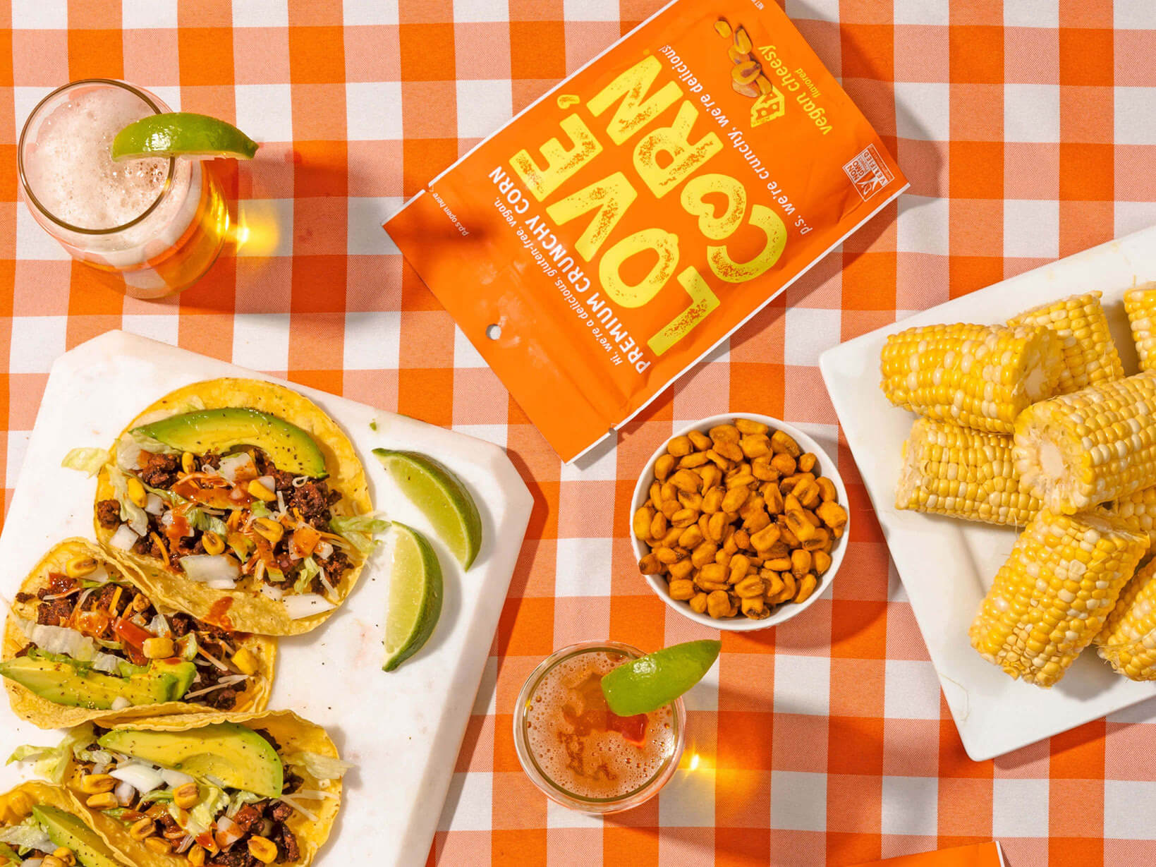 uncle bens special Mexican-style rice and love corn on the picnic sheet