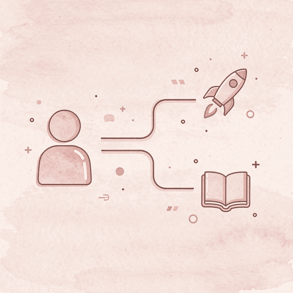  Icon showing choice between two test paths