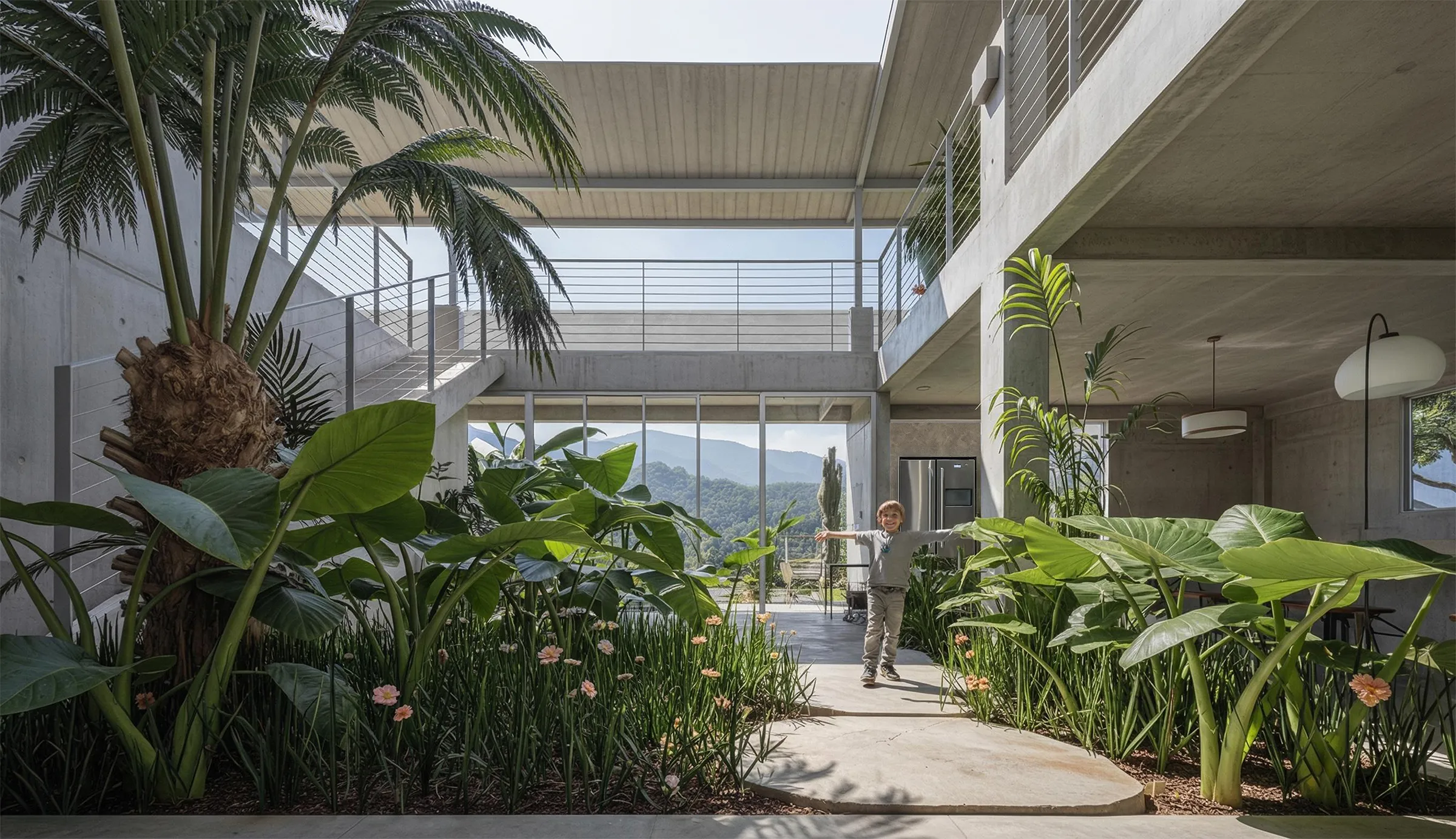 Casa "Mirador" Interior Courtyard Render 01