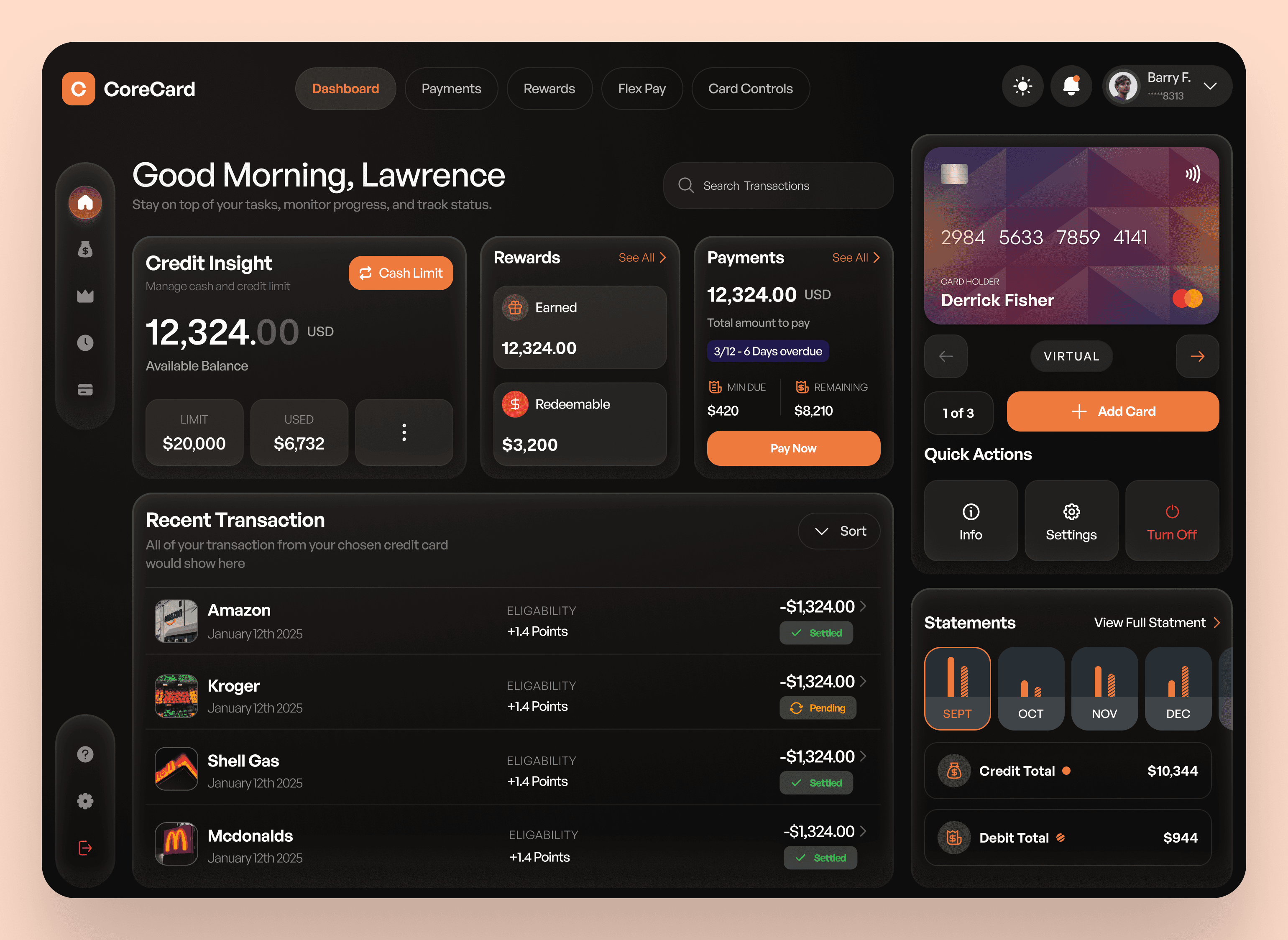 Core Card Dark Mode