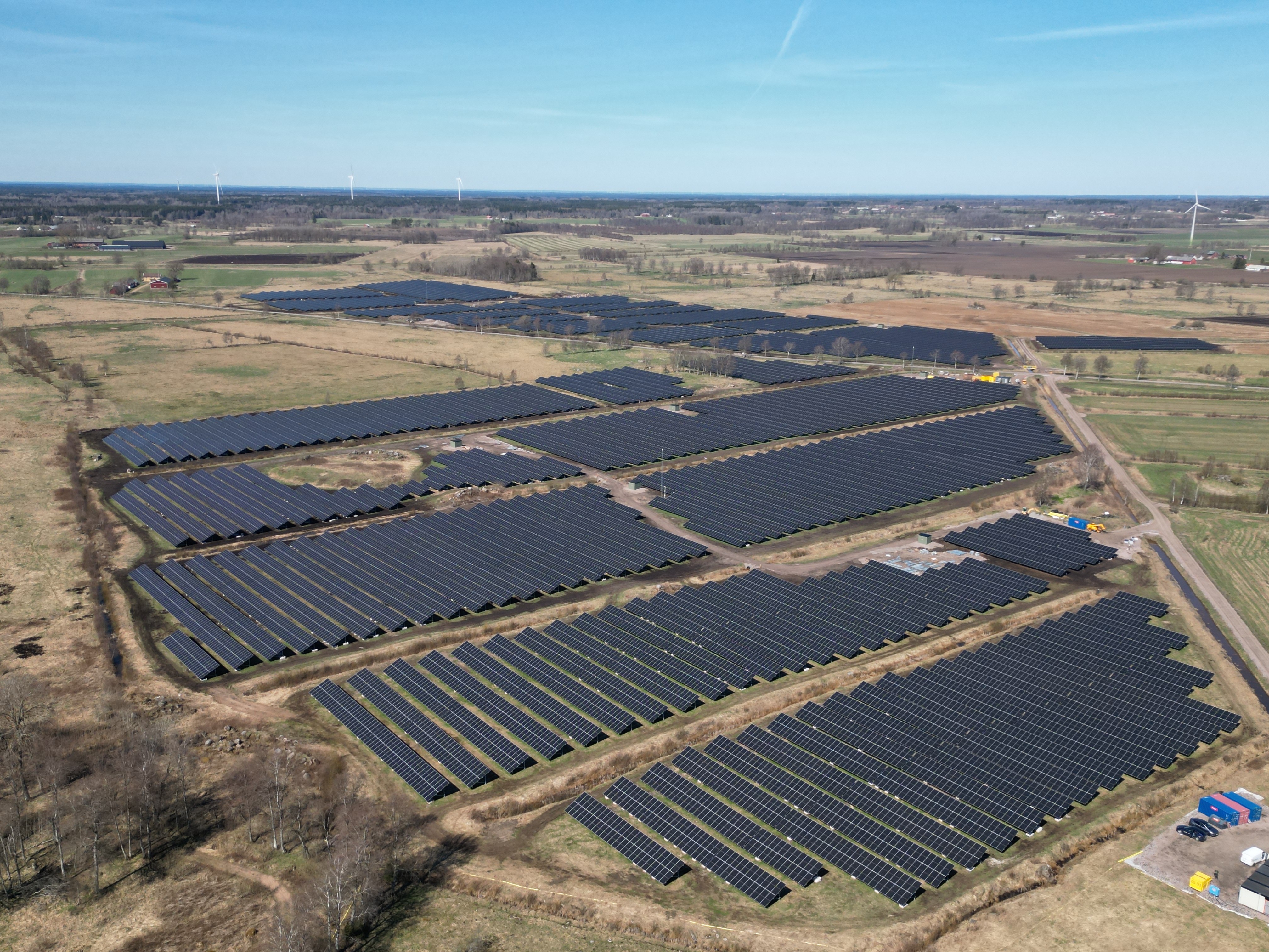 Dronefoto av Skånum solpark