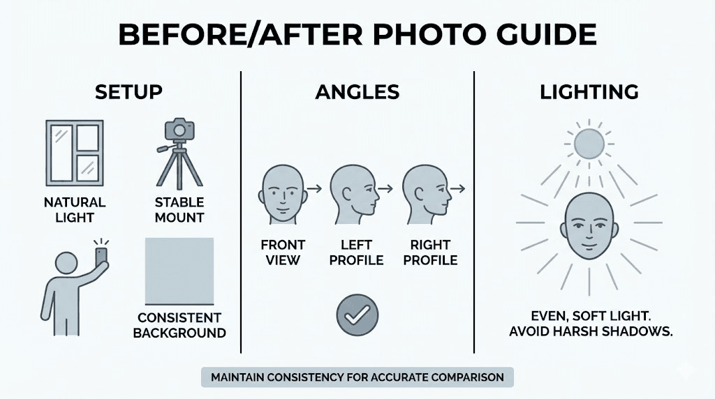 How to photograph copper peptides before and after results properly