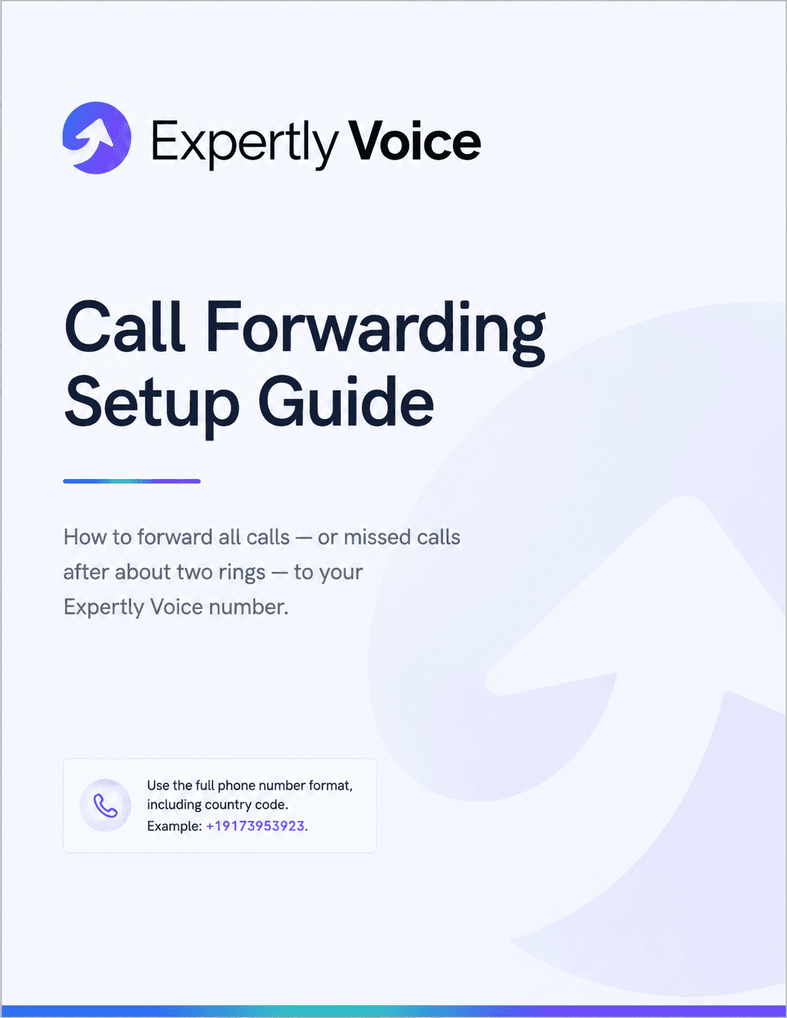 Expertly Voice call forwarding setup guide cover