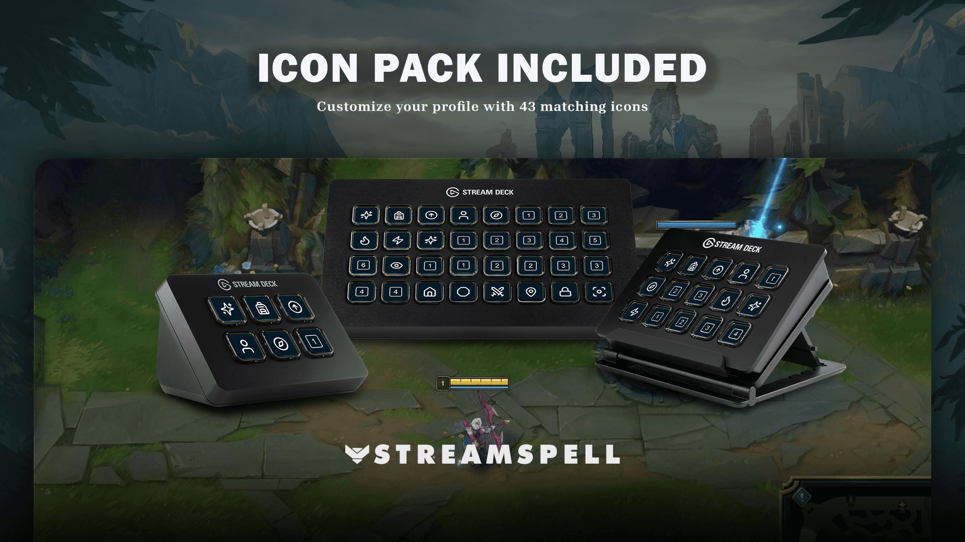League of Legends static Stream Deck icon pack included with the profile