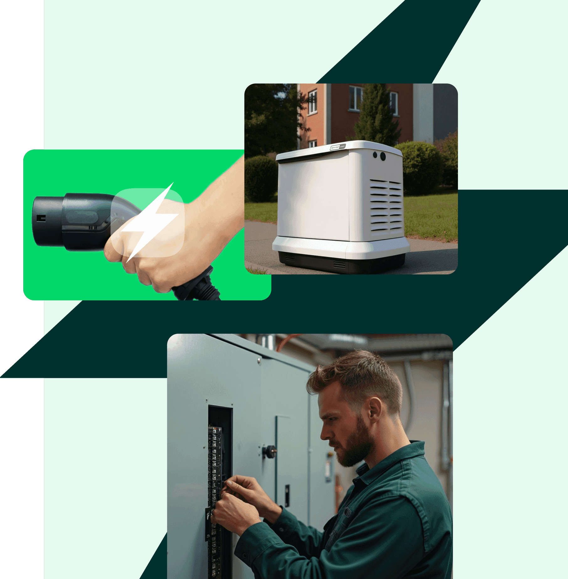 A young person with curly hair smiles at the camera while sitting in front of a laptop against a dark background.