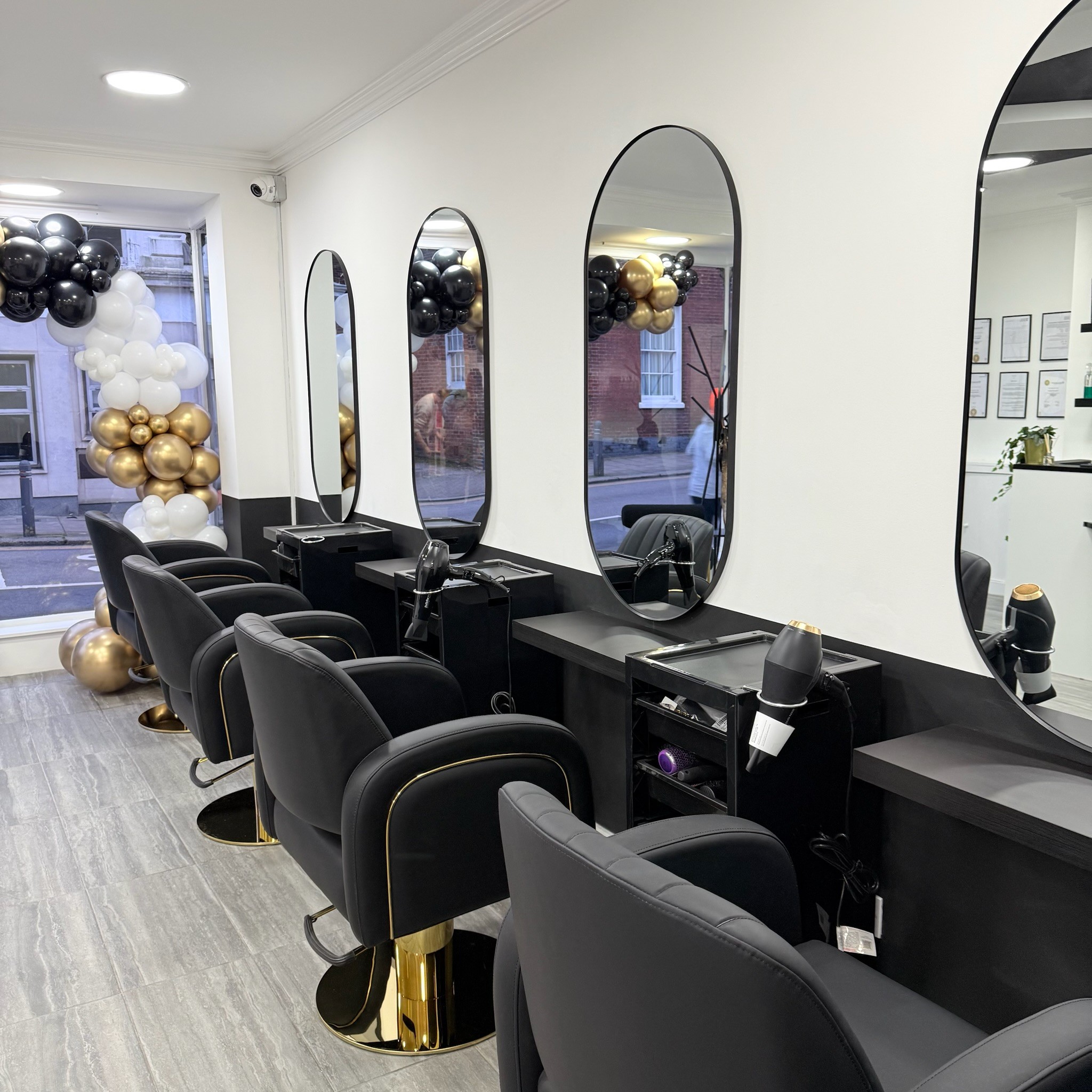 Four Inspire Studio Hair Salon hairdressing stations