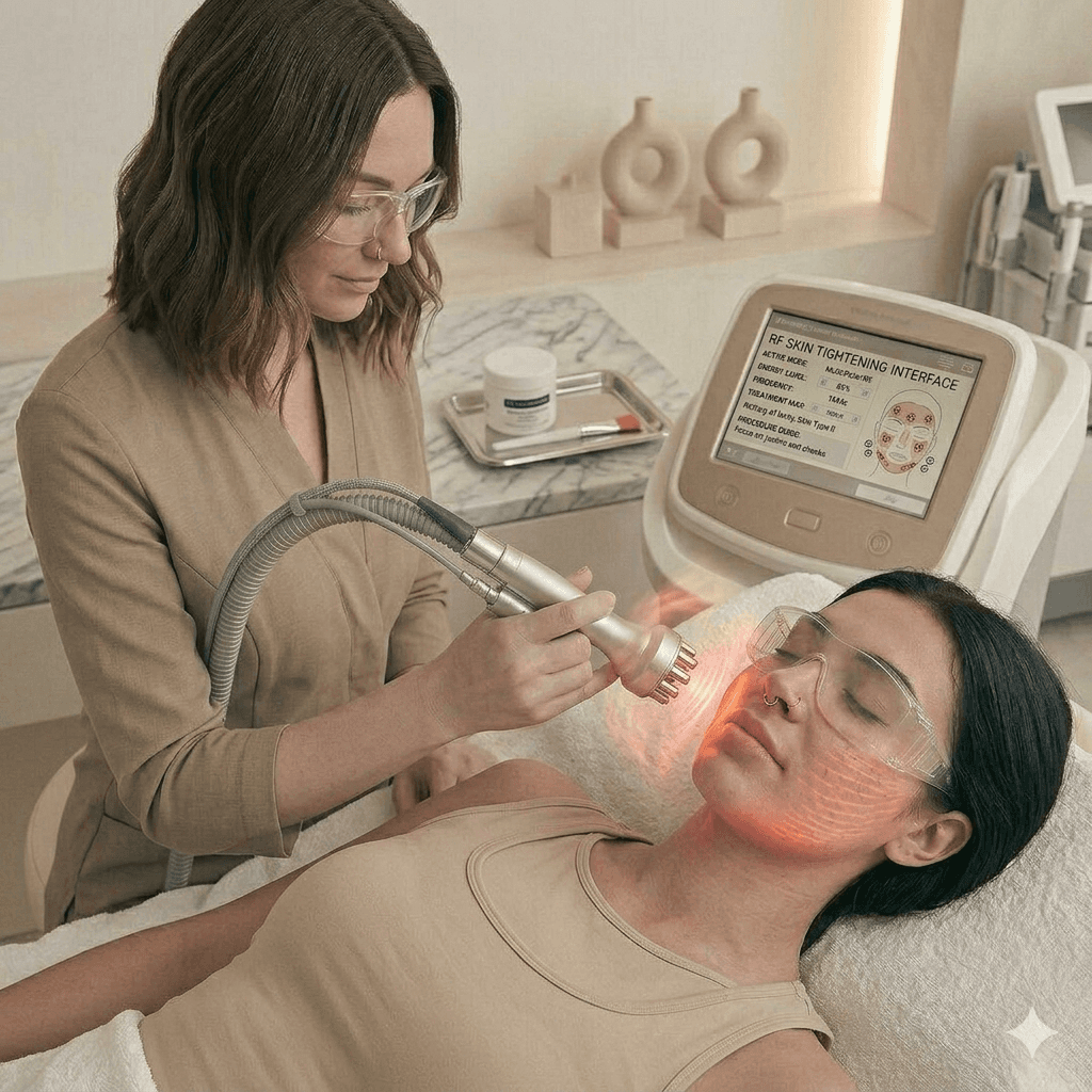 Chin Filler Treatment Being Performed