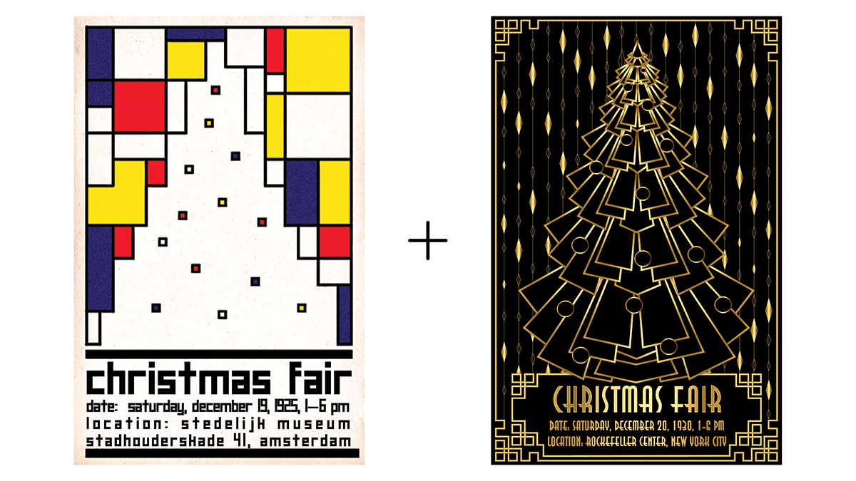 two posters that were combined to create a blended version