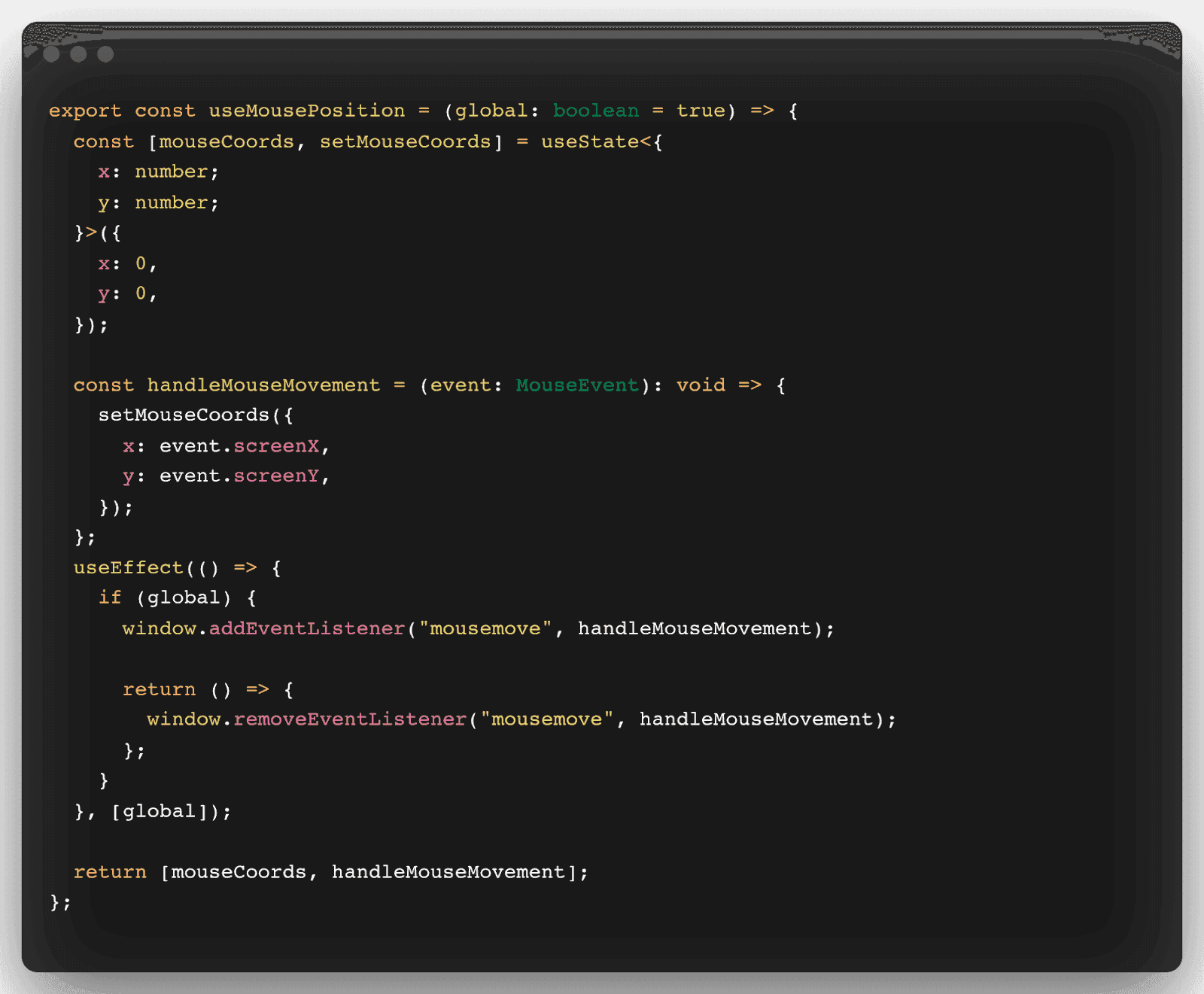 A code snippet with React code.