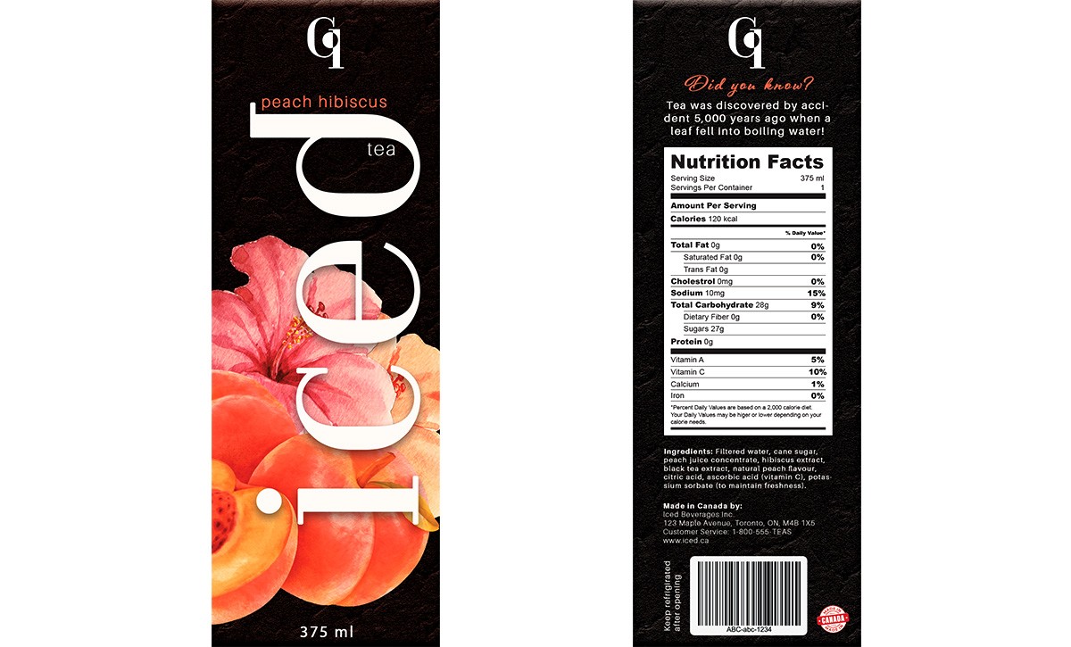 Iced iced tea label design
