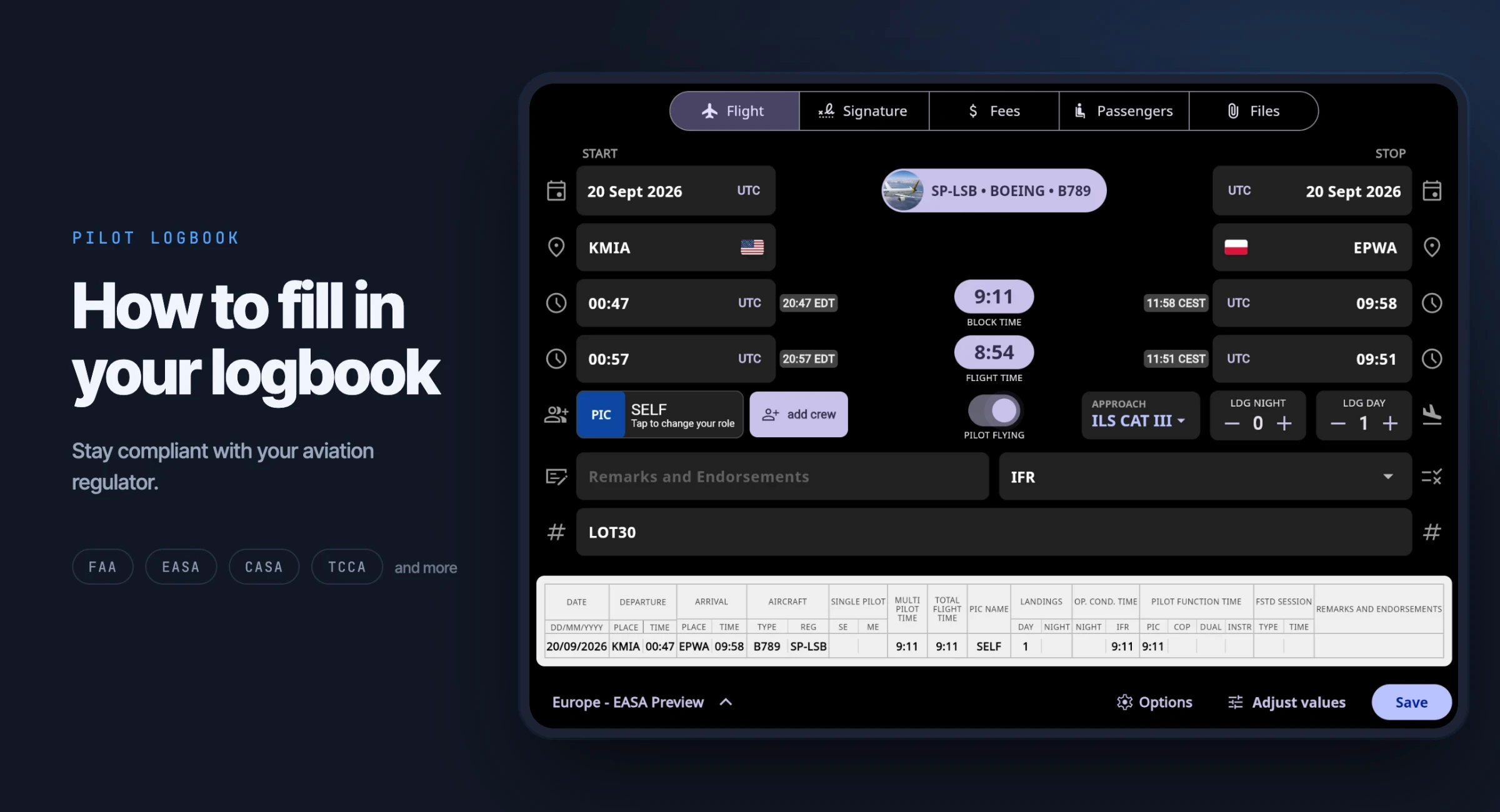 How to Fill In a Pilot Logbook: EASA and FAA Guide